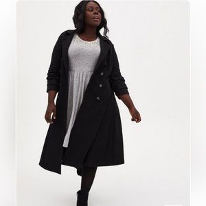Wool-Blend Military Fit & Flare Coat